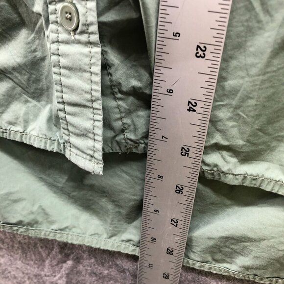 Zara Oversized Button Up Shirt Womens L Sage Green Cotton Long Sleeve - Picture 6 of 9